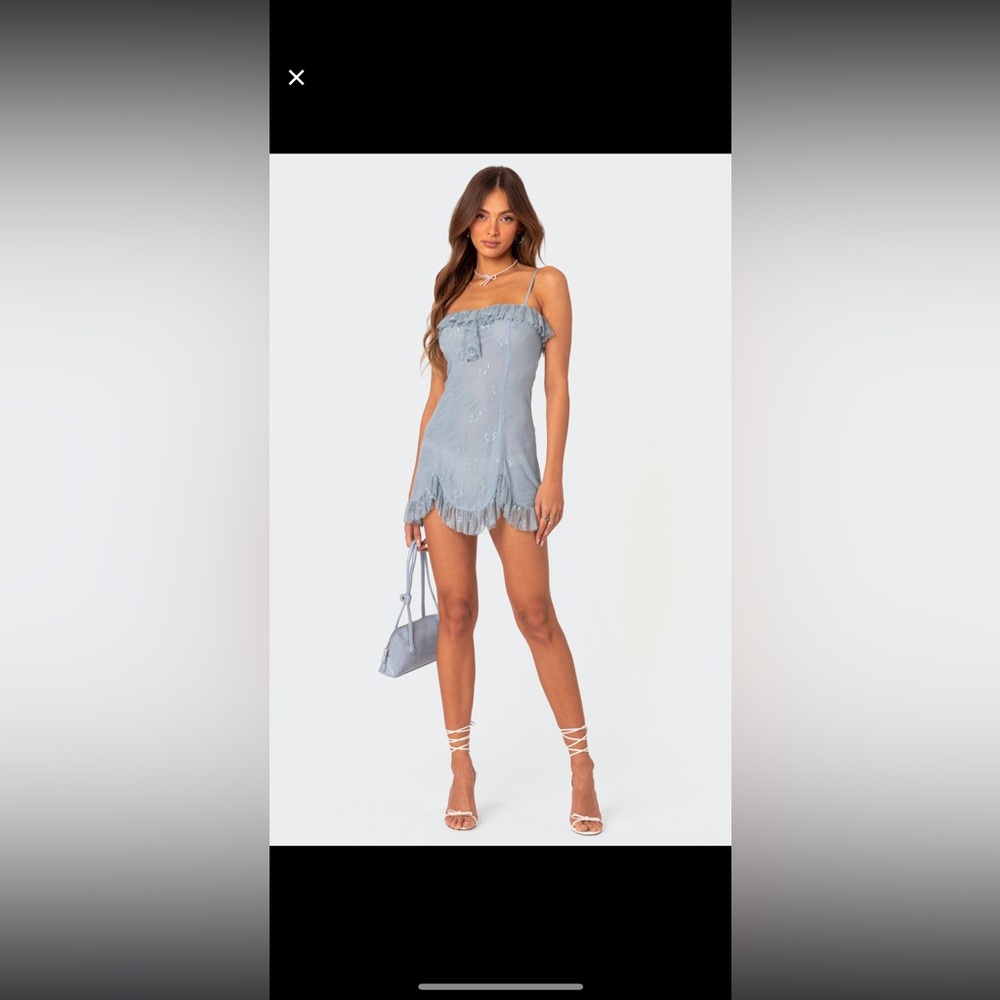 Fairy girl lace mini dress from Edikted brand.